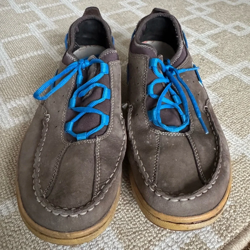 Timberland Brown Leather Boat Shoes Blue Lace Casual Deck Shoes Men’s 13